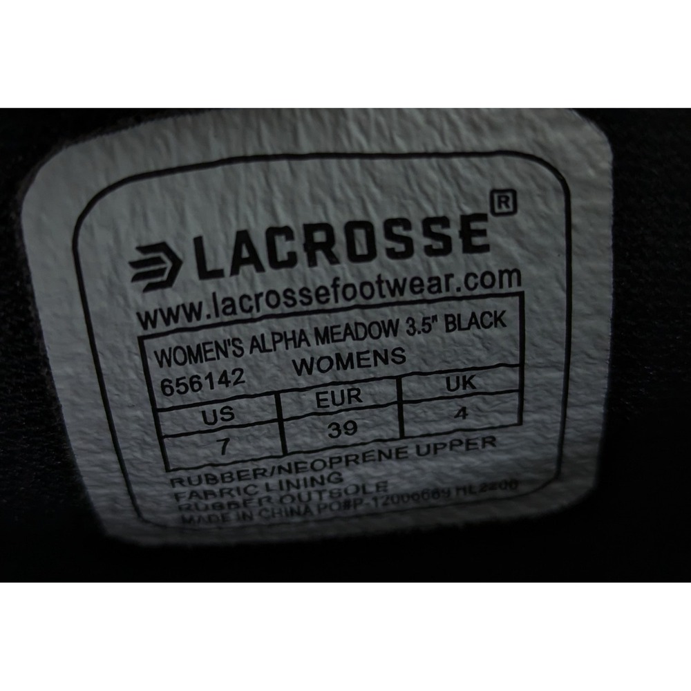 Womens LaCrosse Alpha Meadow 3.5in Black Rubber Work Shoes 656142‎ Size 7 - Picture 7 of 7